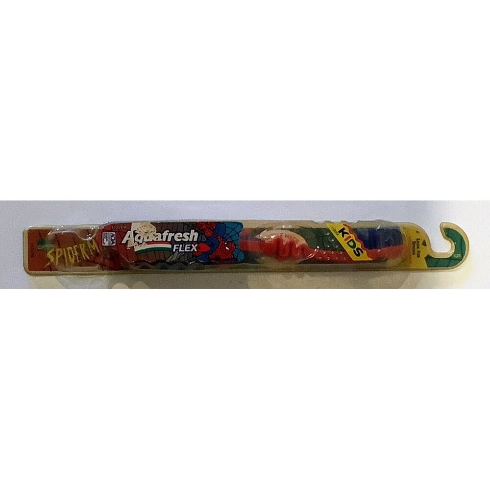 Vintage Aquafresh Flex Kids Toothbrush Spider-Man Flexible Neck NEW OLD STOCK